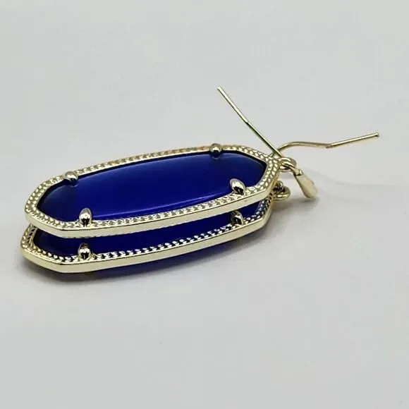 Kendra Scott Danielle Gold Drop Earrings In Cobalt - Picture 4 of 6
